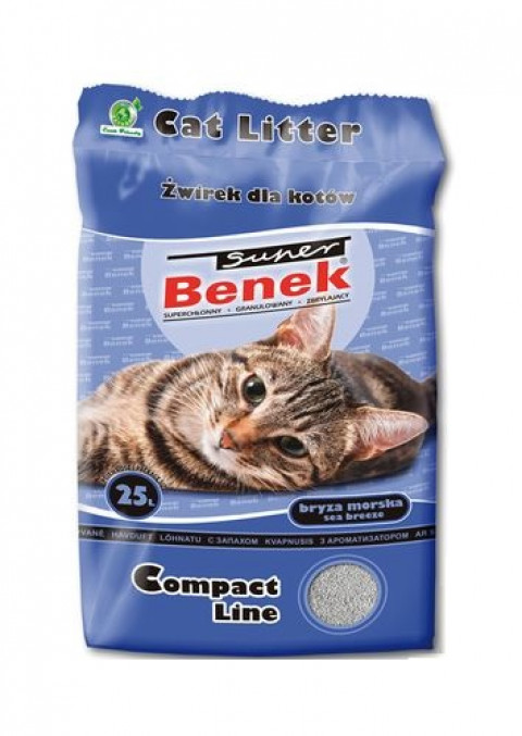SUPER BENEK COMPACT Katzenstreu Bentonitsplitt Meeresbrise 25 l - Fotogalerie 1