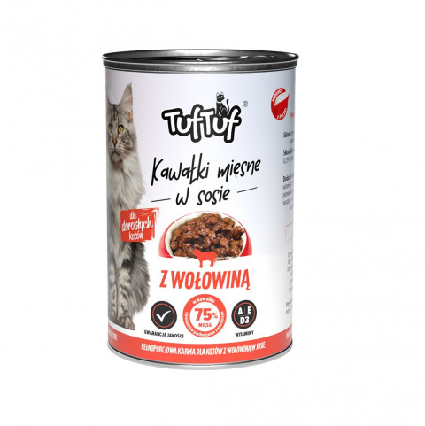 Tuf Tuf Fleischstücke MIX-Geschmacksrichtungen - Nassfutter für Katzen - 12x415g - Fotogalerie 4