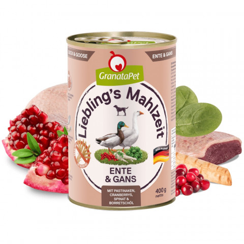 GRANATAPET Liebling's Mahlzeit Duck and goose - Nassfutter für Hunde - 800g - Fotogalerie 2