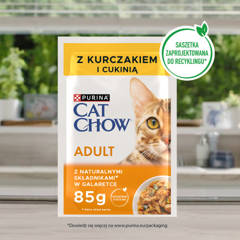  PURINA Cat Chow Huhn, Zucchini - Nassfutter für Katzen - 10x85 g - Fotogalerie 3