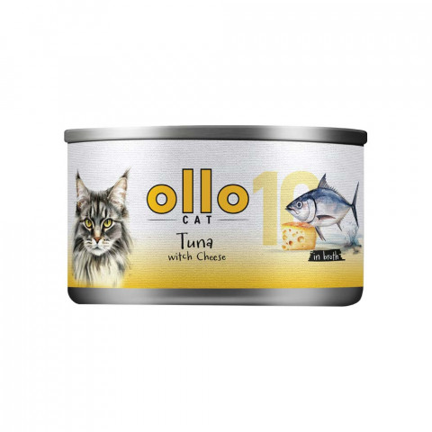 OLLO Cat nr 10 Tuna & Cheese in broth - nassfutter für Katzen - 70g - Fotogalerie 1