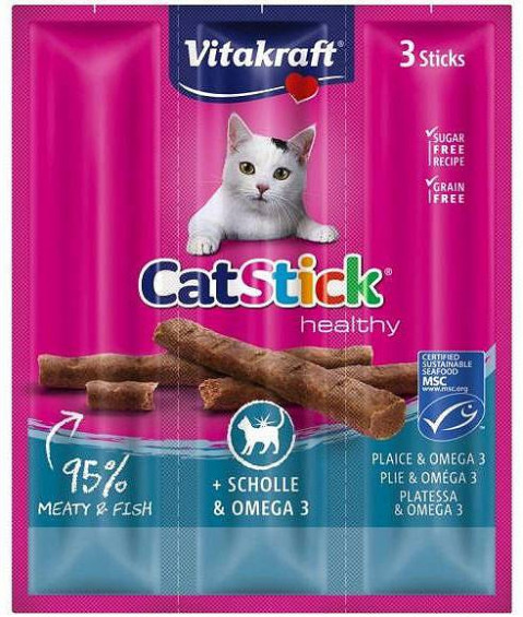 VITAKRAFT CatStick Mini with flounder and Omega-3 - Katze behandeln - 3 Stück - Fotogalerie 1