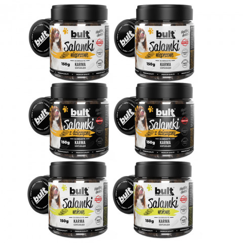 BULT Mini-Salami MIX aus 3 Geschmacksrichtungen – Hundesnack – 6x150g - Fotogalerie 1