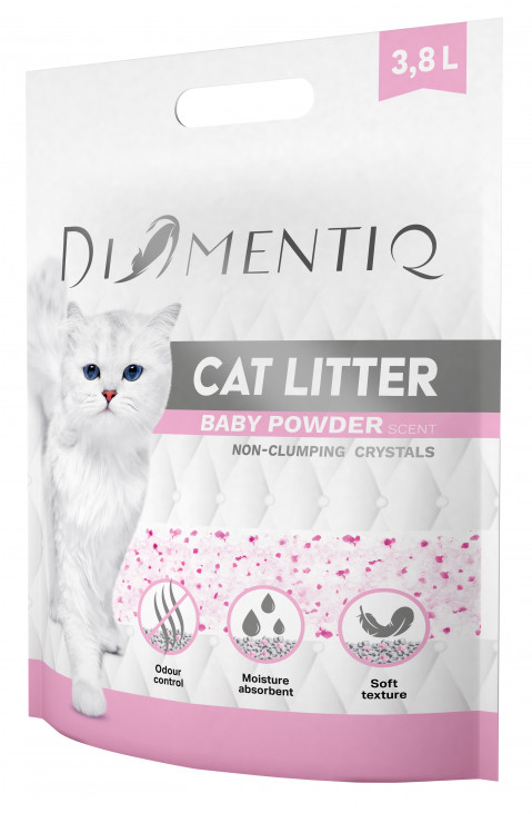 DIAMENTIQ Micro Baby Powder Silikatstreu, nicht klumpend für Katzen – 10x3,8 l - Fotogalerie 4