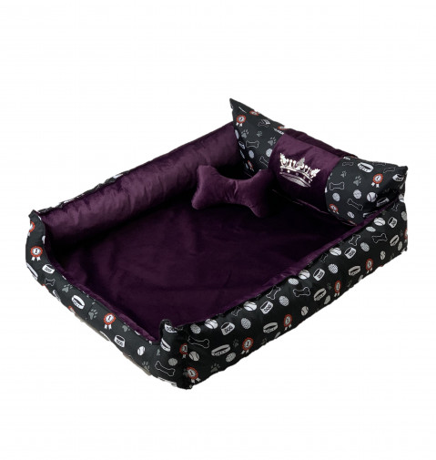 GO GIFT Hunde- und Katzenbett XXL - lila - 110x90x18 cm - Fotogalerie 1