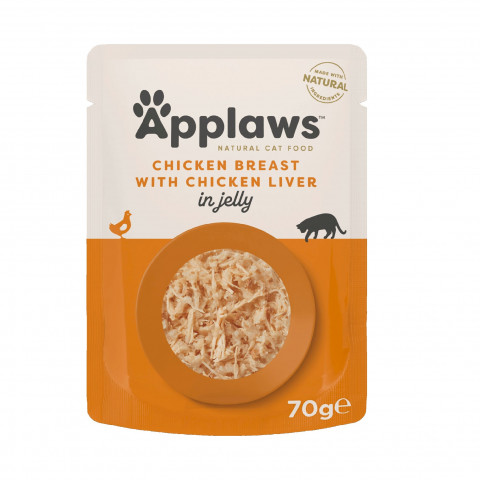 APPLAWS Chicken breast with chicken liver in jelly - nassfutter für Katzen - 70g - Fotogalerie 1