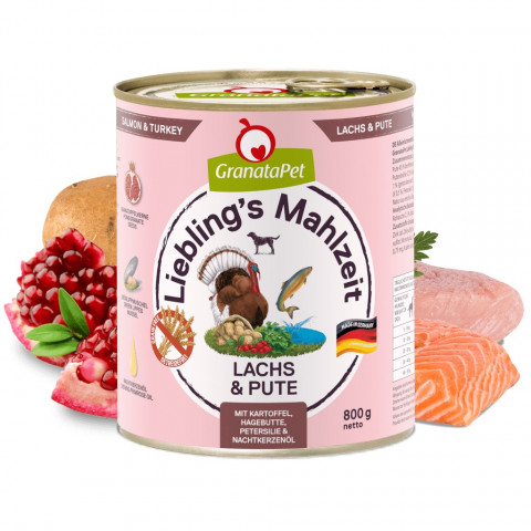 GRANATAPET Liebling's Mahlzeit Salmon and turkey - Nassfutter für Hunde - 800g - Fotogalerie 2
