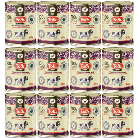 FOLK Großpolnisches exquisites Hirschfleisch – Nassfutter für Hunde – 12x800g - Fotogalerie 1