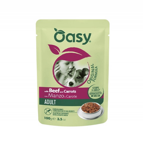 OASY Strips in Gravy Adult with Beef and carrots - Nassfutter für Hunde - 100g - Fotogalerie 1