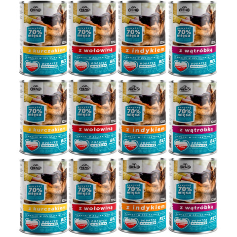 FRENDI Stücke in feiner Soße MIX Geschmacksrichtungen - Nassfutter für Hunde - 12x1250g - Fotogalerie 1