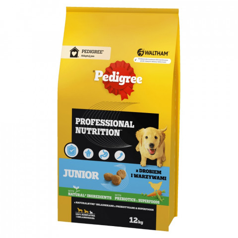 PEDIGREE Professional Nutrition Junior with poultry and vegetables, medium and large breeds - trockenfutter für Hunde - 12 kg - Fotogalerie 1