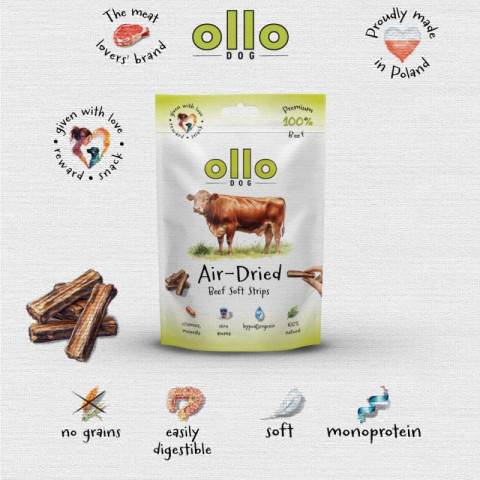 OLLO Air-Dried Beef strips - leckerli für hunde - 80g - Fotogalerie 3