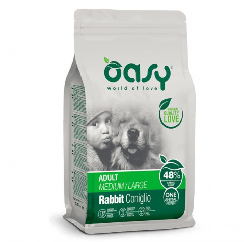 OASY One Animal Protein Adult Medium/Large Rabbit - trockenfutter für Hunde - 12kg - Fotogalerie 1