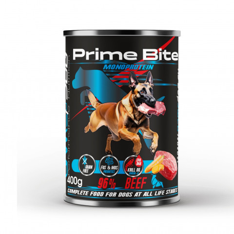 PRIME BITE Monoprotein Beef with carrots - Nassfutter für Hunde - 400g - Fotogalerie 1