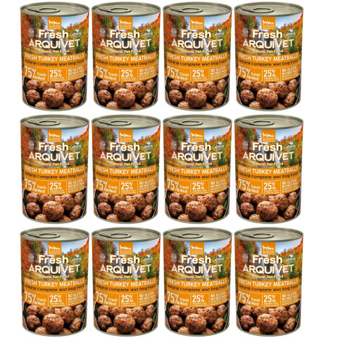 ARQUIVET Frische Truthahn-Fleischbällchen - Nassfutter für Hunde - 12x400g - Fotogalerie 1