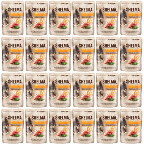 SHELMA Rich in chicken in sauce - nassfutter für Katzen - 24x85g - Fotogalerie 1
