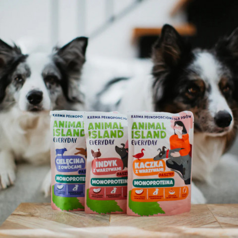 ANIMAL ISLAND Everyday Monoproteina Kalb, Ente, Pute – Nassfutter für Hunde – 18x300g - Fotogalerie 2