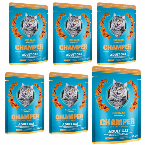 CHAMPER Huhn mit Cranberries - Nassfutter für Katzen - 6x85 g - Fotogalerie 1