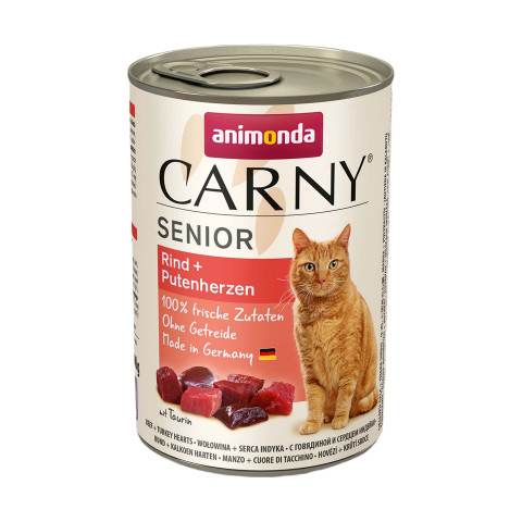 ANIMONDA Carny Senior Beef and turkey hearts - nassfutter für Katzen - 400g - Fotogalerie 1