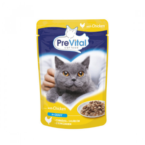 PREVITAL Katzenfutter Mix 4 Geschmacksrichtungen Huhn, Kalb, Lachs, Geflügel – Nassfutter für Katzen – 96 x 100 g - Fotogalerie 5