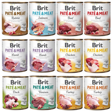BRIT Paté & Meat Mix Geschmacksrichtungen - Nassfutter für Hunde - 12x800g - Fotogalerie 1