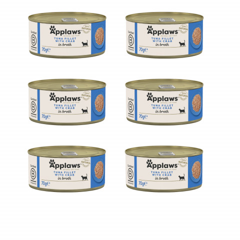 APPLAWS Tuna fillet with crab in broth - nassfutter für Katzen - 6x70g - Fotogalerie 1