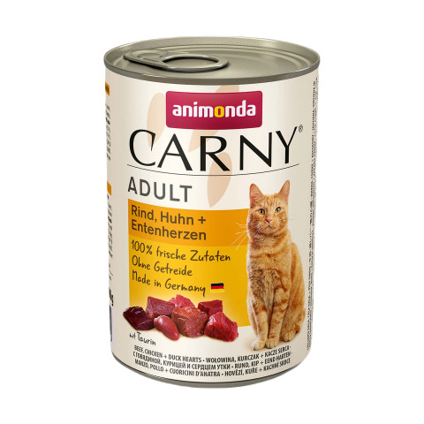 ANIMONDA Carny Adult Beef, chicken and duck hearts - nassfutter für Katzen - 400g - Fotogalerie 1