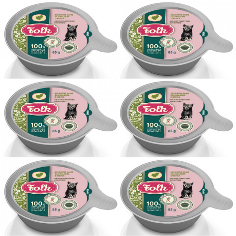 FOLK Kitten Zartes Gericht für Kitten mit Pute – Nassfutter für Katzen – 6x85g - Fotogalerie 1