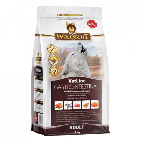 WOLFSBLUT VetLine Gastrointestinal Duck - trockenfutter für Hunde - 2kg - Fotogalerie 1