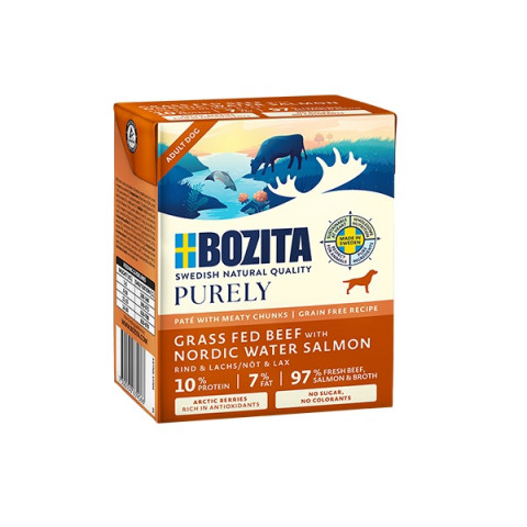 BOZITA Purely Paté Duoprotein Beef and salmon - Nassfutter für Hunde - 370g - Fotogalerie 1