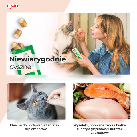 INABA Churu Bites Hähnchen mit Thunfisch und Lachs - Katze behandeln - 3x10 g - Fotogalerie 6