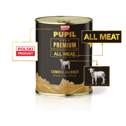 PUPIL Premium All Meat Gold Saddle of lamb - Nassfutter für Hunde - 800g - Fotogalerie 3