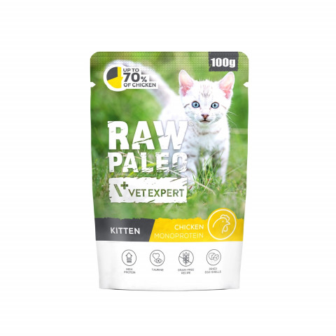 VETEXPERT Raw Paleo Kitten Chicken - nassfutter für Katzen - 100g - Fotogalerie 1