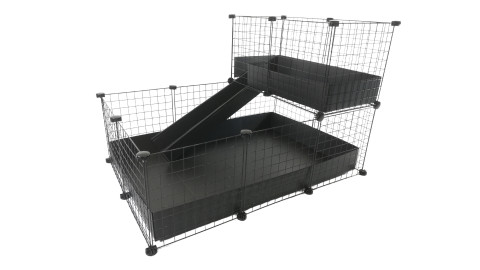 C&C Modularer Käfig 3x2 + Loft 2x1+ schwarz Rampe - Fotogalerie 1
