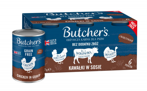 BUTCHER'S Original Mega pack mix with vegetables in gravy- nassfutter für Hunde - 6 x 400g - Fotogalerie 1