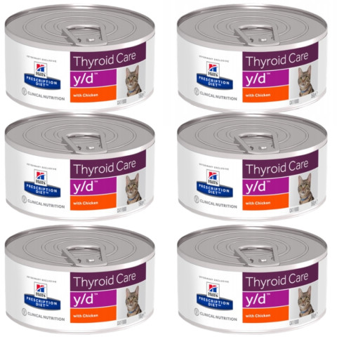 Hill's Prescription Diet Thyroid Care Feline y/d - Katzenfutter für Katzen mit Schilddrüsenerkrankungen - Dose 6x156 g - Fotogalerie 2