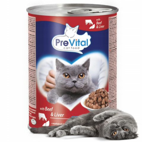 PREVITAL Beef with liver in gravy - nassfutter für Katzen - 2x415g - Fotogalerie 2