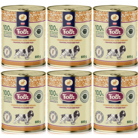 FOLK Altpolnisches Festmahl mit Kaninchen – Nassfutter für Hunde – 6×800g - Fotogalerie 1