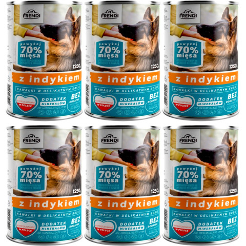 FRENDI mit Pute Stücke in feiner Soße - Nassfutter für Hunde - 6x1250g - Fotogalerie 1