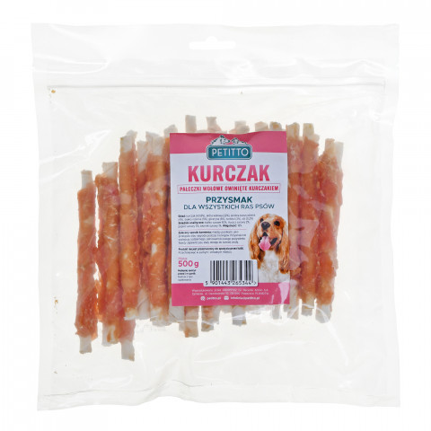 PETITTO Mit Hähnchen umwickelte Essstäbchen - Hundeleckerli - 500 g - Fotogalerie 2