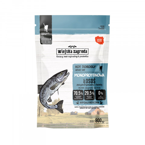 WIEJSKA ZAGRODA Monoprotein Salmon - trockenfutter für Katzen - 800g - Fotogalerie 1