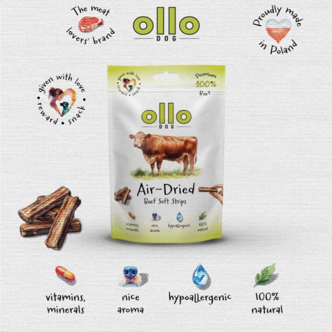 OLLO Air-Dried Beef strips - leckerli für hunde - 80g - Fotogalerie 2