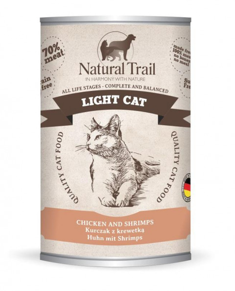 NATURAL TRAIL Light Cat Chicken with shrimp - nassfutter für Katzen - 400g - Fotogalerie 1