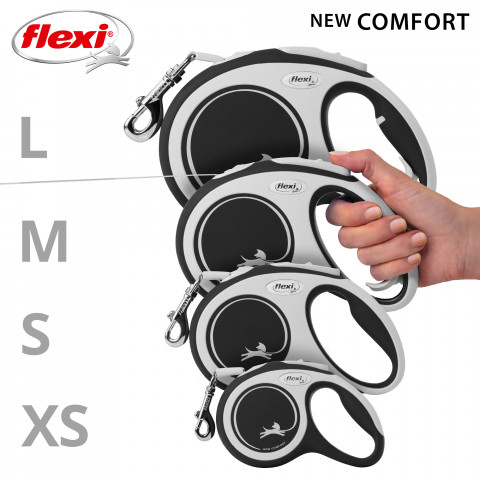 Flexi New COMFORT 8 m Schwarz, Grau Hund Rückziehbare Leine - Fotogalerie 3