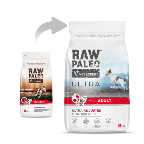 VET EXPERT RAW PALEO Ultra Mini Adult Beef – Trockenfutter für Hunde – 8 kg - Fotogalerie 3
