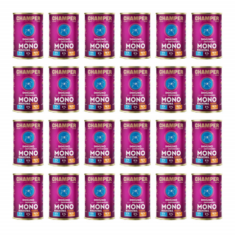 CHAMPER Immuno Monoprotein Pute – Nassfutter für Hunde – 24×400 g - Fotogalerie 1