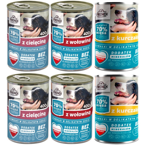 FRENDI Stücke in feiner Soße MIX Geschmacksrichtungen - Nassfutter für Hunde - 6x400g - Fotogalerie 1