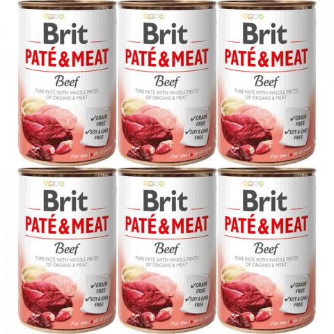 BRIT Paté & Meat Rindfleisch - Nassfutter für Hunde - 6x400g - Fotogalerie 1