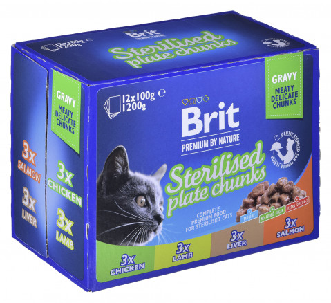 BRIT Premium Cat Sterilised Plate - Nassfutter für Katzen - 12x100g - Fotogalerie 4