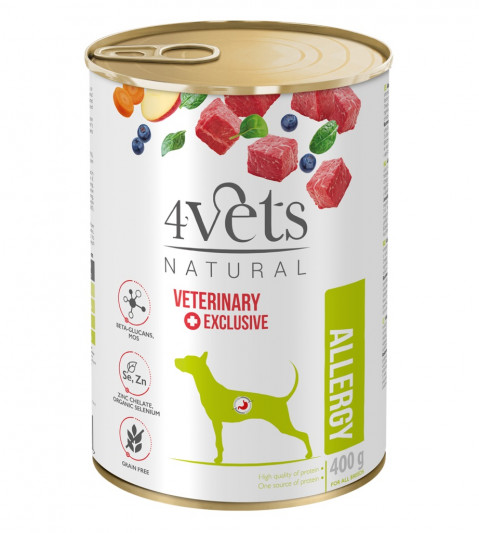4VETS Natural Allergy Lamb Dog - Nassfutter für Hunde - 24x400g - Fotogalerie 2